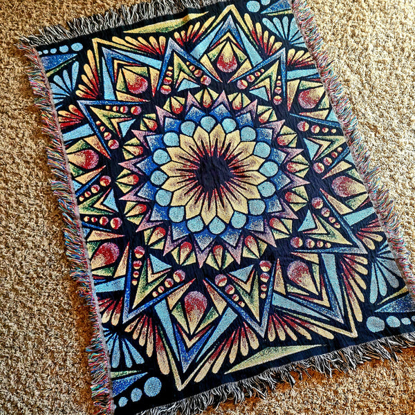 Flower Mandala Woven Blanket
